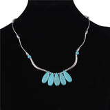 Ethnic Antique Silver Color Moon Choker Necklaces for Women Boho Turquoise Necklace Girls Party Jewelry Gifts