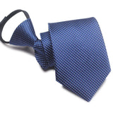 Zipper Ties For Men Women Striped Mens Tie For Business Wedding Skinny Neck Tie Casual Slim Blue deep Light navy blue Necktie