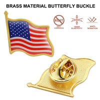 100 Pack American Flag Brooch in bulk metal - American Memorial Insignia for patriotic Memorial Day parties