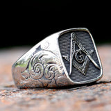 2023 New Arrival Square Shape 316L Stainless Steel Men's Ring Punk Rock Hip Hop Biker Jewelry Gift free shipping