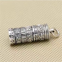 Ethnic Style Relief Lotus Vajra Pestle Design Men Necklace Blessing Buddhist Sutras Tube Pendant Male Choker Accessories