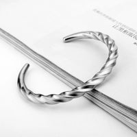 Stainless Steel Fashion Simple Bracelets Men's Vintage Twist Bracelet Unique Design Party Open Bangle Jewelry Gifts Never Fading
