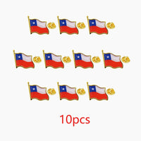 Chile Flag Lapel Pins - Bulk Pack Chile National Emblem Badges for Jackets Hats Backpacks And Clothes