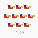 Chile Flag Lapel Pins - Bulk Pack Chile National Emblem Badges for Jackets Hats Backpacks And Clothes