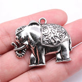 2pcs Charms Big Elephant For Jewelry Making DIY Jewelry Accessories Antique Silver Color Big Elephant Pendant Charms