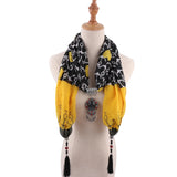 Ahmed Autumn and Winter Fashion Rhinestone Leopard Head Pendant Leopard Scarf Necklace For Women New Neckerchief Scarves Jewelry