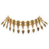 New Fashion Ethnic Style Retro Antique Alloy Carved Rhinestone Women's Neck Chain Choker Necklace Indian Jewelry