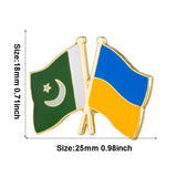 4pcs Pakistan & Ukrain Cross Badge Lapel Pin Badge  Brooch Icons