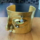 Metal Exaggerated Open Bangle Five Senses Europe American Style Alloy Plated Eyes Bracelets Unique Wide Geometric Cuff Bangles