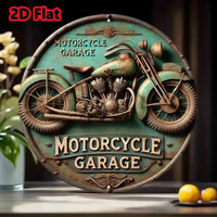 2D Vintage Round Aluminum Sign - Retro Metal Tin Sign - Motorcycle Rustic Metal Wall Art ,Room Decor Gift For Motorcycle