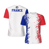 France Flag T Shirt Men Kids 3D Printed Football Tshirt Tops Summer Sports Fitness Short Sleeves Casual Round Neck Tee Shirts