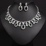 Women's Light Luxury Niche Design Floral Zircon Necklace Earring Set Fashionable And Versatile Pendant Set Daily Accessories