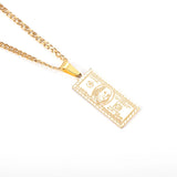 100 Dollar Bill Necklace Stainless Steel for Men Women High Quality Fashion Jewelry Exquisite Gift