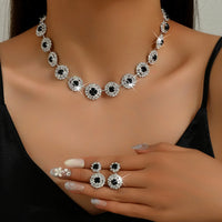 2pcs Wedding Women's Fashion Jewelry Set Tassel Rhinestone Earrings Necklace Fashion Party Fashion Accessories