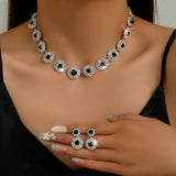 2pcs Wedding Women's Fashion Jewelry Set Tassel Rhinestone Earrings Necklace Fashion Party Fashion Accessories