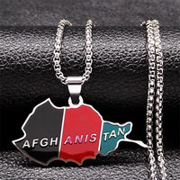 Kurdistan Region Map Necklace for Women Men Chains Stainless Steel Kurdish Flag Map Pendants Necklace Jewelry Collar N6212S01