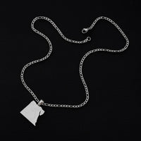 Stainless steel geometric Egyptian city name necklace, couple style ethnic titanium steel pendant accessory