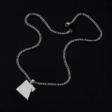 Stainless steel geometric Egyptian city name necklace, couple style ethnic titanium steel pendant accessory