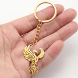 My Shape Phoenix Bird Keychains Stainless Steel Flying Animal Owl Eagle Wings Pendent Keyring for Car Backpack Amulet Jewelry