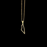 New fashionable stainless steel Israel map pendant necklace, simple and versatile, ethnic style map pendant collarbone chain for