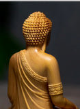 Natural Cypress Lndia Shak yamuni Buddha Characters Figurines Hand Carved Solid Wood Home Room Office Feng ShuiDecoration Statue