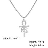 2024 New fashion Egyptian cross The Eye of Horus pendant necklace temperament everything with stainless steel collarbone chain a