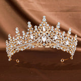 1Pc Golden Baroque Crystal Tiaras And Crowns For Women Bride Rhinestone Prom Diadem Headband Bridal Wedding Hair Accessories