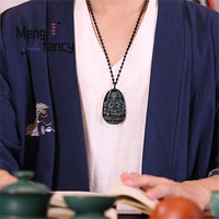 High-Grade Natural A Goods Jade Jade Mocui Zodiac Patron Saint Ink Jade Pendant Ice Kind Jade Pendant Luxury Necklace
