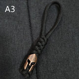 Vintage Hand-knitted Lanyard Keychain Biker helmet Pendant Paracord Rope weave Accessories Bag Hanging Handmade Car Keyring