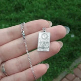 Dawapara Tarot Cards Necklace Women Stainless Steel Necklace Wealth Amulet Classic Tarot Major Arcana Divination Charm Jewelry