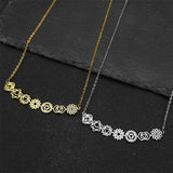 Yoga 7 Chakra Birth Flower Pendant Necklace for Women Girls Stainless Steel Gold Color Reiki Amulet Jewelry Mother's Day Gift