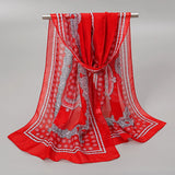 Indian Style New Chiffon Scarves Women Breathable Thin Simulation Silk Scarf Ladies Shawl And Wraps Women Printing Hijab Stole