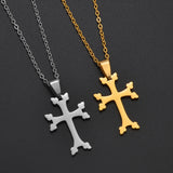 Anniyo Armenians Cross Pendant Necklaces For Women Girls Stainless Steel Armenia Jewelry  #324221