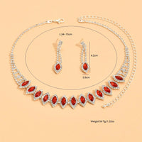 Ladies' fashionable design necklace earrings jewelry set suitable for weddings, gatherings, holidays, gifts