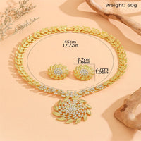 Fashion Sunflower  Earrings Necklace Wedding Jewelr Set Party Acceroies For Woman