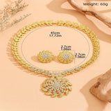 Fashion Sunflower  Earrings Necklace Wedding Jewelr Set Party Acceroies For Woman