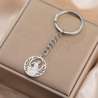 Dreamtimes Phoenix Necklace Rising Legendary Phoenix Pendant Keychain for Women Men Good Luck Pendant Chain Jewelry Gifts