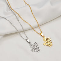 Anniyo 2.9CM Jehovah Yahweh YHWH Pendant Necklaces Stainless Steel Jewelry for Women Girls #507862