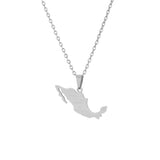 2024 new fashion stainless just Mexico map with city pendant necklace temperament everything collarbone chain birthday anniversa