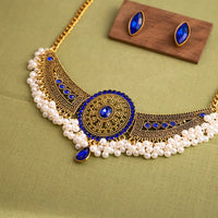 Luxury Elegant Crystal Wedding Jewelry Set Women Vintage Water Drop Earring Necklace Set Indian Gold Color Bijoux Bride Gift
