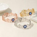 Punjabi Sikhism Devil's Eye Bracelet  18K Stainless Steel Ice Crystal Zirconia Bracelet Gift Unique Symbol Religious Jewelry