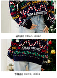 Fairyshely 2025 Winter Christmas Loose Knitted Sweater Women Casual Print Pullover Autumn Lady Casual O Neck Long Sleeve Jumper