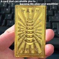 Elegant Golden Foil God of Wealth Card - Luxurious Amulet for Prosperity & Good Fortune, Ideal New Year Gift for Friends &Family