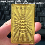 Elegant Golden Foil God of Wealth Card - Luxurious Amulet for Prosperity & Good Fortune, Ideal New Year Gift for Friends &Family