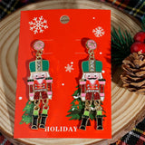 New Fashion Soldier King Pendant Earrings for Women Cute Animal Koala Rhinestone Bells Drop Earring New Year Holiday Jewelry