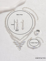 5PC Women's Trendy Claw Chain Leaf Earrings Necklace Bracelet Ring Jewelry Set Wedding Banquet Party Holiday Gift