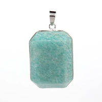 Natural Labradorite Crystal Rectangle Faceted Stone Pendants For Women Amethyst Apatite Gemstone Pendant Man Jewelry No Chain