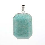 Natural Labradorite Crystal Rectangle Faceted Stone Pendants For Women Amethyst Apatite Gemstone Pendant Man Jewelry No Chain