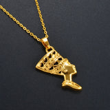 Anniyo Egyptian Queen Nefertiti Pendant Necklaces Jewelry Gold Plated African Popular Accessories @160716
