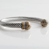 Europe and the United States retro two-color opening electric cable adjustable men's and women's stainless steel cuff bracelet